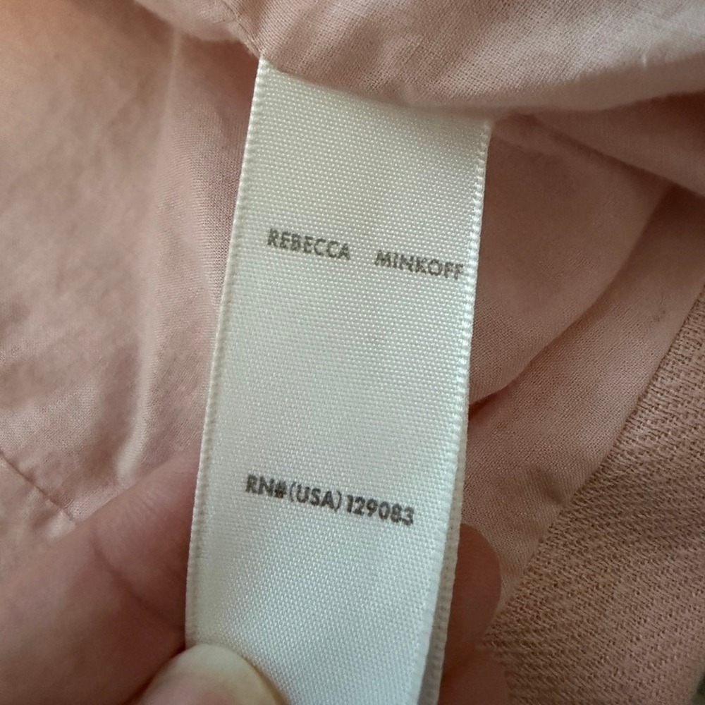 Rebecca Minkoff Linen Blend Blazer Womens 2 Pink Relaxed Elle Woods Coquette - Picture 5 of 7